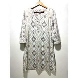 Gretchen Scott Designs Diva dress tunic geometric summer casual neutral women 2X